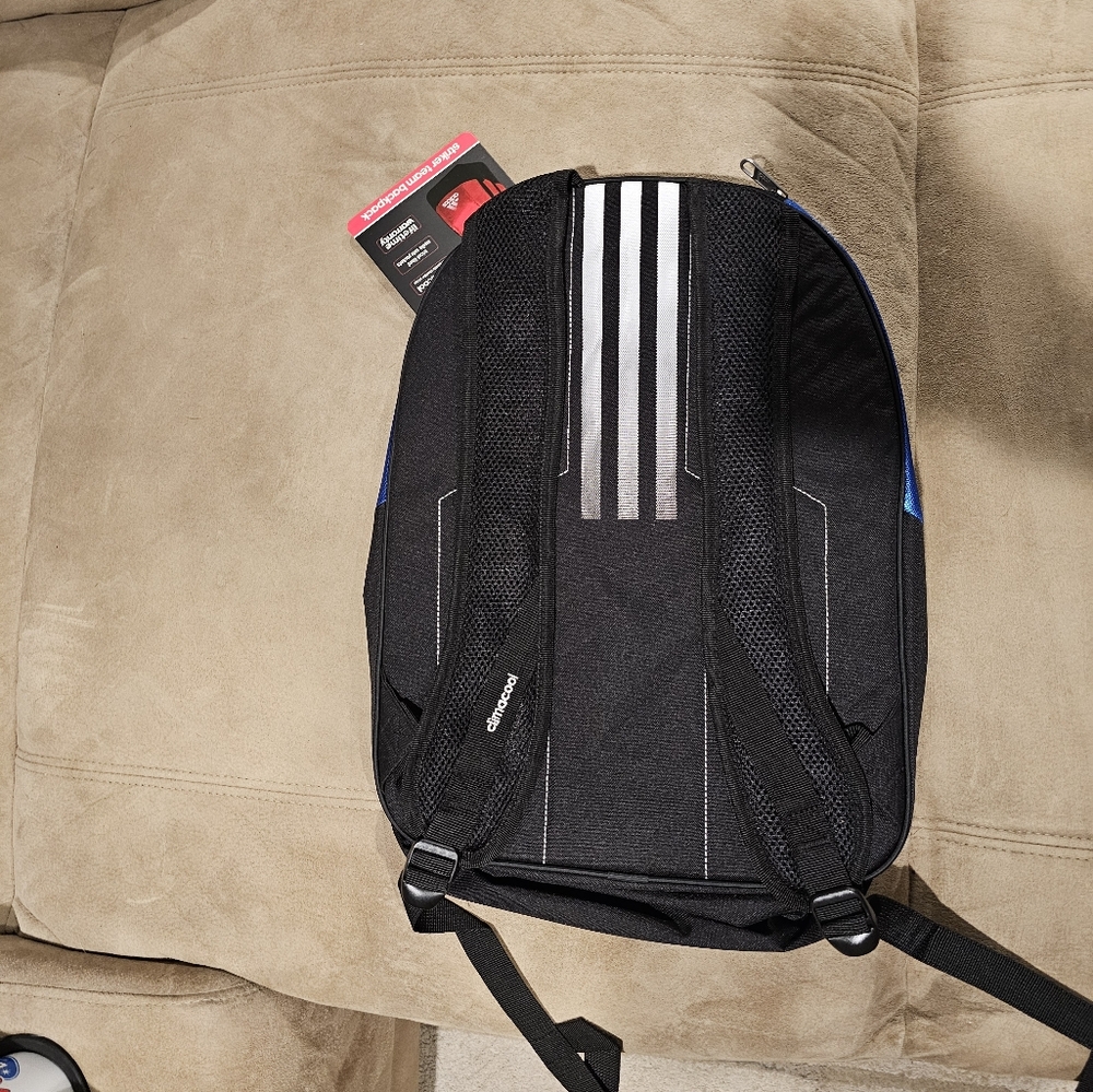 NWT Adidas Utility XL Blue and Black Sports Backpack - Picture 2 of 7